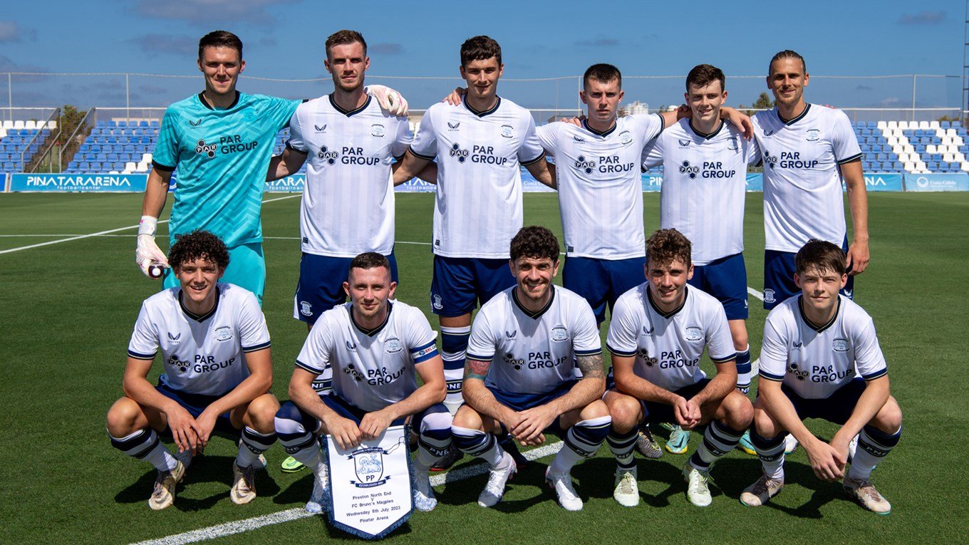 PNE lining up ahead of last year's friendly against Bruno's Magpies at Pinatar Arena